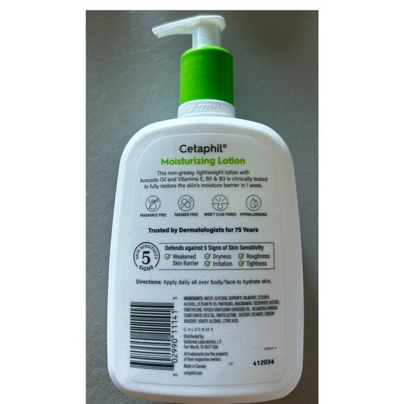 NEW Cetaphil Moisturizing Lotion 20 Fl oz, Normal To Dry Skin W/ AVOCADO OIL - Picture 3 of 6